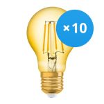 Mehrfachpackung 10x Osram Vintage 1906 LED E27 Birne Fadenlampe Gold 4W 410lm - 824  | Ersatz für 40W Mehrfachpackung 10x Osram Vintage 1906 LED E27 Birne Fadenlampe Gold 4W 410lm - 824  | Ersatz für 40W
