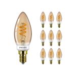 Mehrfachpackung 10x Philips MASTER Value LED Kerze E14 Vintage Fadenlampe Gold 2.5W 136lm - 927  | Höchste Farbwiedergabe - Dimmbar - Ersatz für 25W Mehrfachpackung 10x Philips MASTER Value LED Kerze E14 Vintage Fadenlampe Gold 2.5W 136lm - 927  | Höchste Farbwiedergabe - Dimmbar - Ersatz für 25W