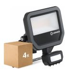 Mehrfachpackung 4x Ledvance Led-Scheinwerfer Aluminium Schwarz 17W 2400lm 100D - 840  | IP65 - Bewegungs- und Lichtsensor - Symmetrisch Mehrfachpackung 4x Ledvance Led-Scheinwerfer Aluminium Schwarz 17W 2400lm 100D - 840  | IP65 - Bewegungs- und Lichtsensor - Symmetrisch