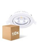 Mehrfachpackung 10x LED Schwenkbar Spot Weiß 6W 550lm - 930  | Ausschnitt 75mm - IP54 - Höchste Farbwiedergabe  Mehrfachpackung 10x LED Schwenkbar Spot Weiß 6W 550lm - 930  | Ausschnitt 75mm - IP54 - Höchste Farbwiedergabe