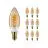 Mehrfachpackung 10x Philips MASTER Value LEDcandle E14 Vintage Fadenlampe Gold 2.5W 136lm - 927  | Höchste Farbwiedergabe - Dimmbar - Ersatz für 25W