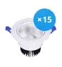 Mehrfachpackung 15x LED Deckenstrahler Rund schwenkbar 12W 960lm 60D - 930  | 110mm - Ausschnitt 90mm - UGR <19