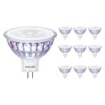 Mehrfachpackung 10x Philips Master Value LEDspot GU5.3 MR16 7.5W 621lm 60D - 927  | Höchste Farbwiedergabe - Dimmbar - Ersatz für 50W