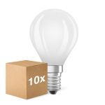Mehrfachpackung 10x Ledvance Classic LED E14 Kugel Fadenlampe Matt 5.9W 806lm - 827  | Dimmbar - Ersatz Für 60W