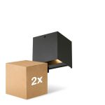 Doppelpack D'Lite LED Wandleuchte Elingen Aluminium Schwarz 4.9W 290lm - 830  | Lichtsensor
