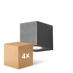 Mehrfachpackung 4x D'Lite Wandleuchte Vrebos Aluminium Schwarz | Geeignet für 1x GU10