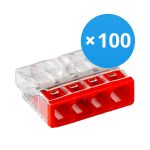 Mehrfachpackung 100x Wago 2273-204 Verbindungsdosenklemme Kompakt | 4 Draht Verbindung - 