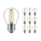 Mehrfachpackung 10x Philips Corepro LEDluster E27 Kugel Fadenlampe Klar 4.3W 470lm - 827  | Ersatz für 40W