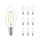 Mehrfachpackung 10x Philips Corepro LEDcandle E14 Fadenlampe Klar 2W 250lm - 827  | Ersatz für 25W