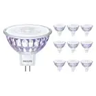 Mehrfachpackung 10x Philips Master Value LEDspot GU5.3 MR16 7.5W 630lm 36D - 930  | Höchste Farbwiedergabe - Dimmbar - Ersatz für 50W
