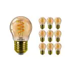 Mehrfachpackung 10x Philips MASTER Value LEDluster E27 Kugel Gold 2.6W 136lm - 820  | Ersatz für 15W