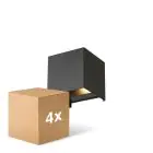 Mehrfachpackung 4x D'Lite LED Wandleuchte Elingen Aluminium Schwarz 4.9W 290lm - 830  | Lichtsensor