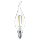 Philips Corepro LEDcandle E14 Gebogene Spitze Fadenlampe Klar 2W 250lm - 827  | Ersatz für 25W