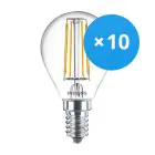 Mehrfachpackung 10x Philips Corepro LED Lustre E14 Kugel Fadenlampe Klar 4.3W 470lm - 827 Extra Warmweiß | Ersatz für 40W