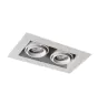 Einbau Spot rahmenlos Pro 2x MR16 schwenkbar Weiß | Ausschnitt 181x97mm - GU10 Sockel