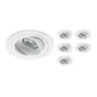 Mehrfachpackung 6x Einbau Spot Logic MR16 schwenkbar Weiß | Ausschnitt 80mm - GU10 Sockel