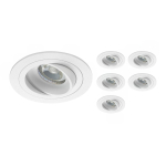Mehrfachpackung 6x Einbau Spot Logic MR16 schwenkbar Weiß | Ausschnitt 80mm - GU10 Sockel