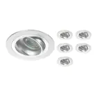 Mehrfachpackung 6x Einbau Spot Logic MR16 schwenkbar Aluminium | Ausschnitt 80mm - GU10 Sockel