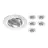 Mehrfachpackung 6x Einbau Spot Logic MR16 schwenkbar Aluminium | Ausschnitt 80mm - GU10 Sockel