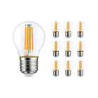 Mehrfachpackung 10x LED E27 Kugel Fadenlampe Klar 4.5W 470lm - 927  | Höchste Farbwiedergabe - Ersatz Für 40W