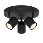 D'Lite Spot Trop Métal Sablonneux Noir | Convient Pour 3x GU10 D'Lite Spot Trop Métal Sablonneux Noir | Convient Pour 3x GU10