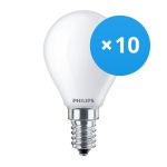 Lot 10x Philips Corepro LED Lustre E14 Boule Dépolie 4.3W 470lm - 827 Blanc Très Chaud | Équivalent 40W Lot 10x Philips Corepro LED Lustre E14 Boule Dépolie 4.3W 470lm - 827 Blanc Très Chaud | Équivalent 40W