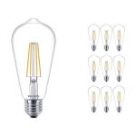 Lot 10x Philips Corepro LED Ampoule E27 Edison Filament Claire 7W 806lm - 827 Blanc Très Chaud | Équivalent 60W Lot 10x Philips Corepro LED Ampoule E27 Edison Filament Claire 7W 806lm - 827 Blanc Très Chaud | Équivalent 60W