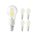 Lot 5x Calex Smart Tuya Wifi E14 Boule 4.5W 450lm - 818-830 Accordable Blanc | Dimmable - Remplacement 40W  Lot 5x Calex Smart Tuya Wifi E14 Boule 4.5W 450lm - 818-830 Accordable Blanc | Dimmable - Remplacement 40W