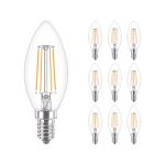 Lot 10x Philips Corepro LED Bougie E14 Filament Claire 4.3W 470lm - 827 Blanc Très Chaud | Équivalent 40W Lot 10x Philips Corepro LED Bougie E14 Filament Claire 4.3W 470lm - 827 Blanc Très Chaud | Équivalent 40W