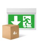 Lot 4x LED Lumière De Sortie De Secours | Montage Mural/Plafond | 3.5W | 3H incl. 4 directions of PVC Lot 4x LED Lumière De Sortie De Secours | Montage Mural/Plafond | 3.5W | 3H incl. 4 directions of PVC