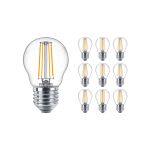 Lot 10x Philips Master Value LEDluster E27 Boule Filament Claire 3.4W 470lm - 927  | Meilleur rendu de couleur - Dimmable - Remplacement 40W