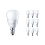 Lot 10x Philips Corepro LEDluster E14 Boule Dépolie 5W 470lm - 827  | Remplacement 40W