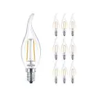 Lot 10x Philips Corepro LEDcandle E14 Bent-tip Filament Claire 2W 250lm - 827  | Remplacement 25W