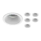 Lot 6x Encastré Spot D-round MR16 Blanc | Diamètre 70mm - GU10 Culot