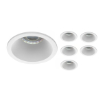 Lot 6x Encastré Spot D-round MR16 Blanc | Diamètre 70mm - GU10 Culot
