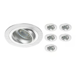 Lot 6x Encastré Spot Logic MR16 inclinable Aluminium | Diamètre 80mm - GU10 Culot