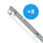 Lot 8x Réglette LED Étanche Logement V2.0 | Convient Pour 2x120cm Tube LED Lot 8x Réglette LED Étanche Logement V2.0 | Convient Pour 2x120cm Tube LED