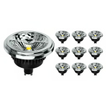Lot 10x Spot LED GU10 AR111 15W 850lm 40D - 930  | Meilleur rendu de couleur - Dimmable - Remplacement 100W