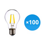 Lot 100x Budgetlight Lucent LED E27 Poire Filament Claire 4.5W 470lm - 840 Blanc Froid | Équivalent 40W Lot 100x Budgetlight Lucent LED E27 Poire Filament Claire 4.5W 470lm - 840 Blanc Froid | Équivalent 40W