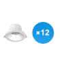 Lot 12x Budgetlight Downlight LED Apollo 20W 2500lm 60D - 830 Blanc Chaud | 220mm - UGR <19